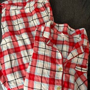 Wondershop Red and White Plaid Pajama Set
